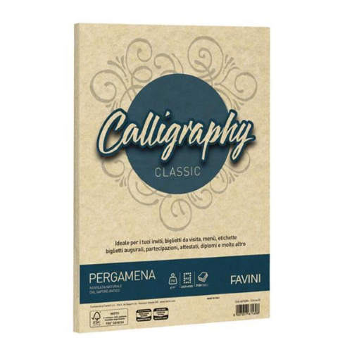 Carta Calligraphy Pergamena 190gr A3 250fg crema 05 Favini